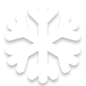 White snowflake icon with six symmetrical branches on a light gray background.