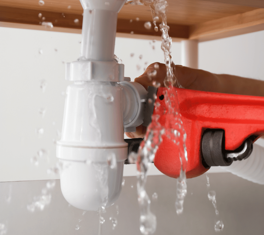 Plumbing repair for leaking sink pipe by Cardinal Heating and Air in Greater Seattle