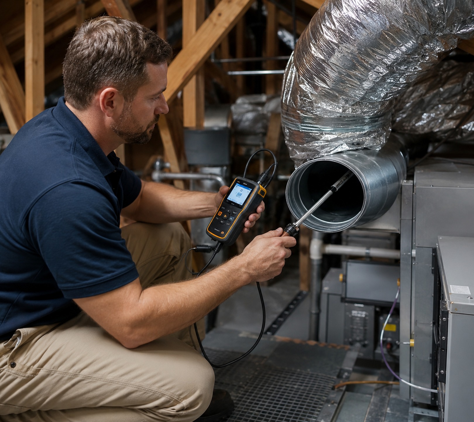 HVAC Contractor in Federal Way - WA inspecting a failed furnace control board in a utility room