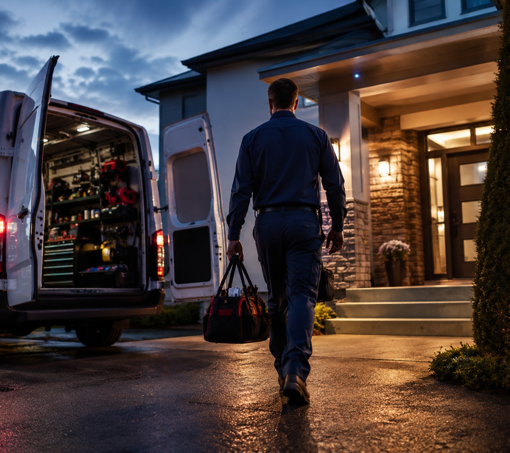 HVAC Contractor in Renton - WA checking electrical connections on an outdoor heat pump unit