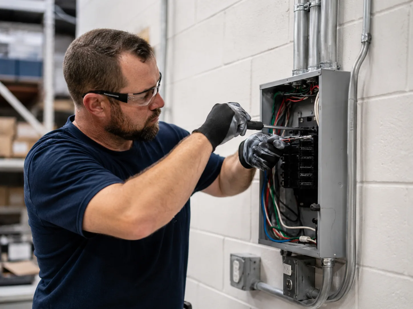 Electrical in Everett - WA being inspected as a technician tests a residential breaker panel