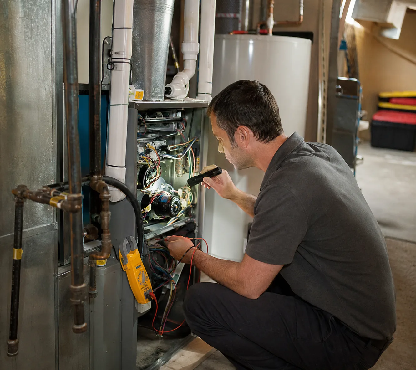 HVAC Repair & Service in Greater Seattle - WA as a technician tests a furnace control board