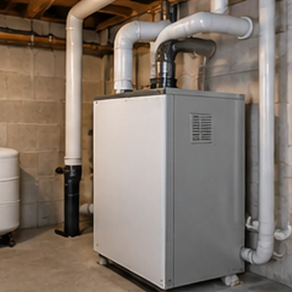Technician adjusting Boilers controls in an Everett - WA utility area during a heating inspection, Boilers in Lynnwood - WA being inspected as a technician checks piping and control settings indoors